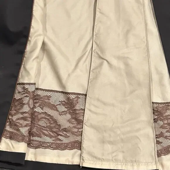 Cole Haan Double Breasted Trench Coat Women's Size 4 Black Satin Lined Classic - Picture 14 of 16